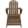 Image de Vidaxl Chaise De Jardin Avec Pouf Bois Marron