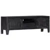 Image de vidaXL Meuble TV Noir 118x30x40 cm Bois de manguier massif 247985