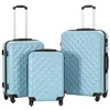 Image de vidaXL Valise rigide 3 pcs Bleu ABS91889