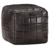 Image de vidaXL Pouf 40 x 40 x 40 cm Noir Cuir véritable de chèvre