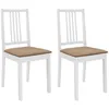 Image de vidaXL Lot De 2 Chaises De Salle À Manger En Bois Massif Blanc Avec Coussins, Design Classique