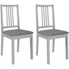 Image de vidaXL Vidaxl Chaises À Manger Avec Coussins Lot De 2 Gris Bois Solide