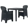 Image de vidaXL Ensemble de bistro 3 pcs Plastique Anthracite Aspect de rotin276113