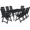 Image de Ensemble De Salle Ã Manger De Jardin 9 Pcs Plastique Anthracite Vidaxl Vidaxl
