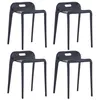 Image de vidaXL Tabourets empilables lot de 4 noir plastique247281
