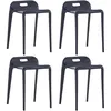 Image de vidaXL Tabourets Empilables 4 Pcs Noir Plastique