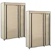 Image de vidaXL Garde-robes pliables 2 pcs Crème 110x45x175 cm Tissu282424