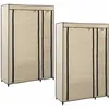 Image de vidaXL Vidaxl Garde-Robes Pliables 2 Pcs Crème 110x45x175 Cm Tissu