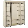 Image de vidaXL Armoire avec compartiments et tiges Crème 150x45x176 cm Tissu282435