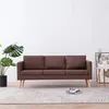 Image de vidaXL Canapé à 3 places tissu marron281354