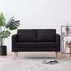 Image de vidaXL Canapé à 2 places Tissu Noir