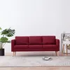 Image de vidaXL Canapé à 3 places Tissu Rouge bordeaux281364