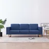 Image de vidaXL Canapé à 3 places Tissu Bleu281386