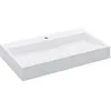 Image de vidaXL Lavabo 80x46x11 cm Fonte minÃ©rale/marbre Blanc