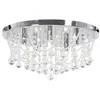 Image de vidaXL Plafonnier avec perles de cristal Argenté Rond 4 ampoules G9281583
