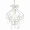 Image de vidaXL Plafonnier avec perles Blanc Rond E14
