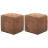 Image de vidaXL Tables de chevet 2 pcs Marron 30x30x30 cm Similicuir daim249014