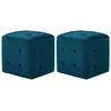 Image de vidaXL Tables De Chevet 2 Pièces Avec Capitonnage À Boutons Et Cadre En Bois En Tissu Velours Bleu