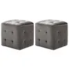 Image de vidaXL 2 pcs Tables de chevet Gris 30x30x30 cm Tissu velours249017