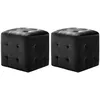 Image de vidaXL Tables De Chevet 2 Pièces Avec Capitonnage À Boutons Et Cadre En Bois En Velours Noir