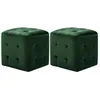 Image de vidaXL 2 pcs Tables de chevet Vert 30x30x30 cm Tissu velours
