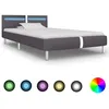 Image de vidaXL Cadre de lit avec LED sans matelas gris similicuir 90x200 cm