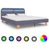Image de vidaXL Cadre de lit avec LED sans matelas gris clair tissu 160x200 cm280899
