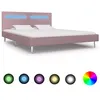 Image de vidaXL Cadre de lit avec LED sans matelas rose tissu 180x200 cm280980
