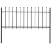 Image de vidaXL Clôture de jardin avec dessus en lance Acier 1,8 m Noir144924