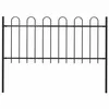 Image de vidaXL Clôture de jardin avec dessus en cerceau Acier 1,7 m Noir
