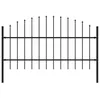 Image de vidaXL Clôture de jardin avec dessus en lance Acier 1,7 m Noir144941