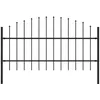 Image de vidaXL Vidaxl Clôture De Jardin Avec Dessus En Lance Acier 1,7 M Noir