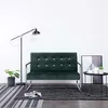 Image de vidaXL Canapé 2 places avec accoudoirs Vert foncé Chrome et velours282164