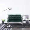 Image de CanapÃ© 2 Places Avec Accoudoirs Vert FoncÃ© Chrome Et Velours