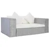 Image de vidaXL Canapé à 2 places avec coussins Gris Rotin naturel283070