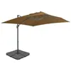 Image de vidaXL Parasol avec base portable Taupe