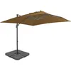 Image de vidaXL Vidaxl Parasol Avec Base Portable Taupe