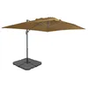 Image de vidaXL Parasol de jardin avec base portable taupe