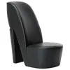 Image de vidaXL Chaise en forme de chaussure à talon haut noir similicuir248647