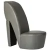 Image de vidaXL Chaise en forme de chaussure à talon haut Gris Similicuir248651