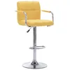 Image de vidaXL Chaise de bar Jaune Tissu