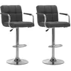 Image de vidaXL Chaises De Bar 2 Pcs Gris Foncé Tissu - Vidaxl
