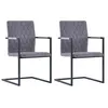 Image de vidaXL Chaises à manger cantilever lot de 2 gris foncé similicuir281679