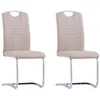 Image de vidaXL Chaises à manger cantilever lot de 2 cappuccino similicuir281779