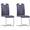 Image de vidaXL Chaises à manger cantilever lot de 2 gris similicuir daim281785