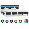 Image de vidaXL Cadre de lit avec LED sans matelas gris similicuir 140x200 cm