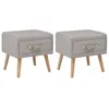 Image de vidaXL Tables de chevet 2 pcs Gris 40x35x40 cm Tissu