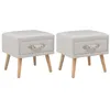 Image de vidaXL Tables de chevet 2 pcs Blanc 40x35x40 cm Similicuir276380