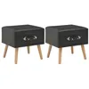 Image de vidaXL Tables de chevet 2 pcs Noir 40x35x40 cm Similicuir