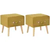 Image de vidaXL Tables De Chevet 2 Pcs Moutarde 40x35x40 Cm Velours